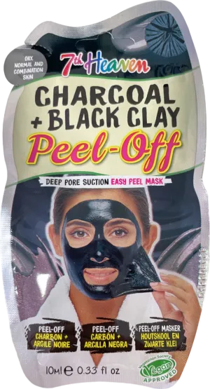 7th Heaven Charcoal & Black Clay Peel-Off Mask 10ml