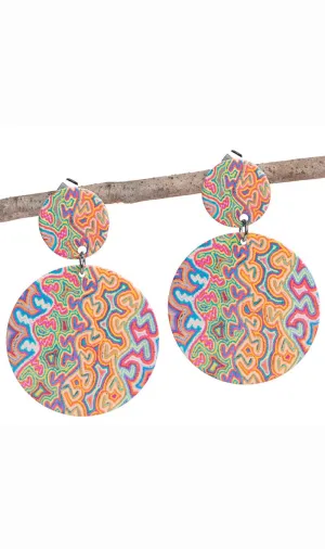 Aboriginal Art Earrings Pikilyi Jukurrpa