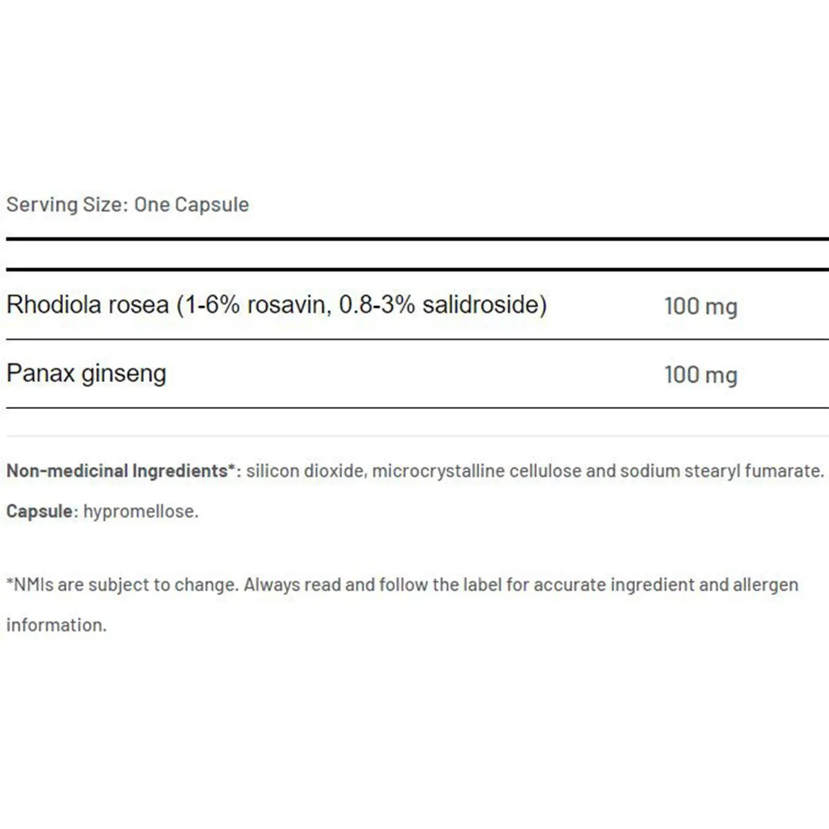 AOR Rhodiola Rosea With Ginseng 200mg 60 Capsules