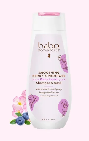 Babo Botanicals Smoothing Detangling Shampoo Berry Primrose 8 oz Liquid