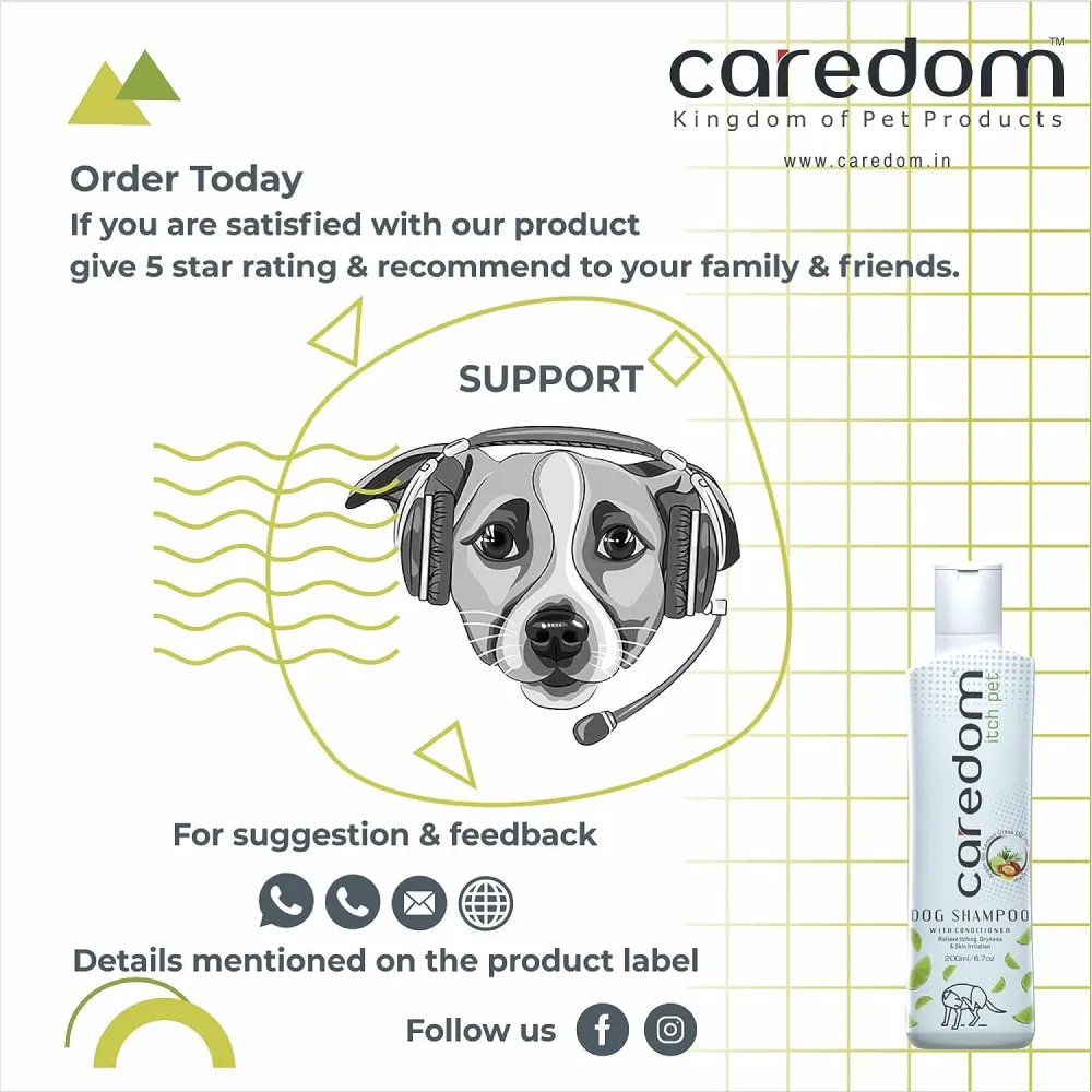 Caredom Herbal Itch Control Shampoo for Dogs