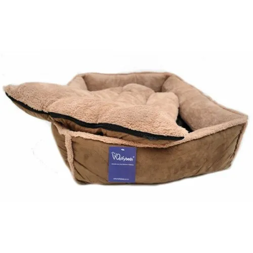 Cookie Dough Brown Fleece Cradle Dog Bed XXL