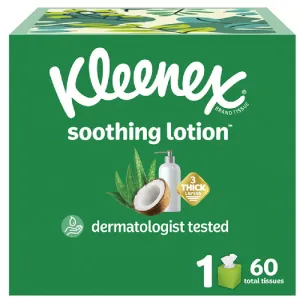 Kleenex Soothing Lotion Facial Tissues with Coconut Oil, 60 Count