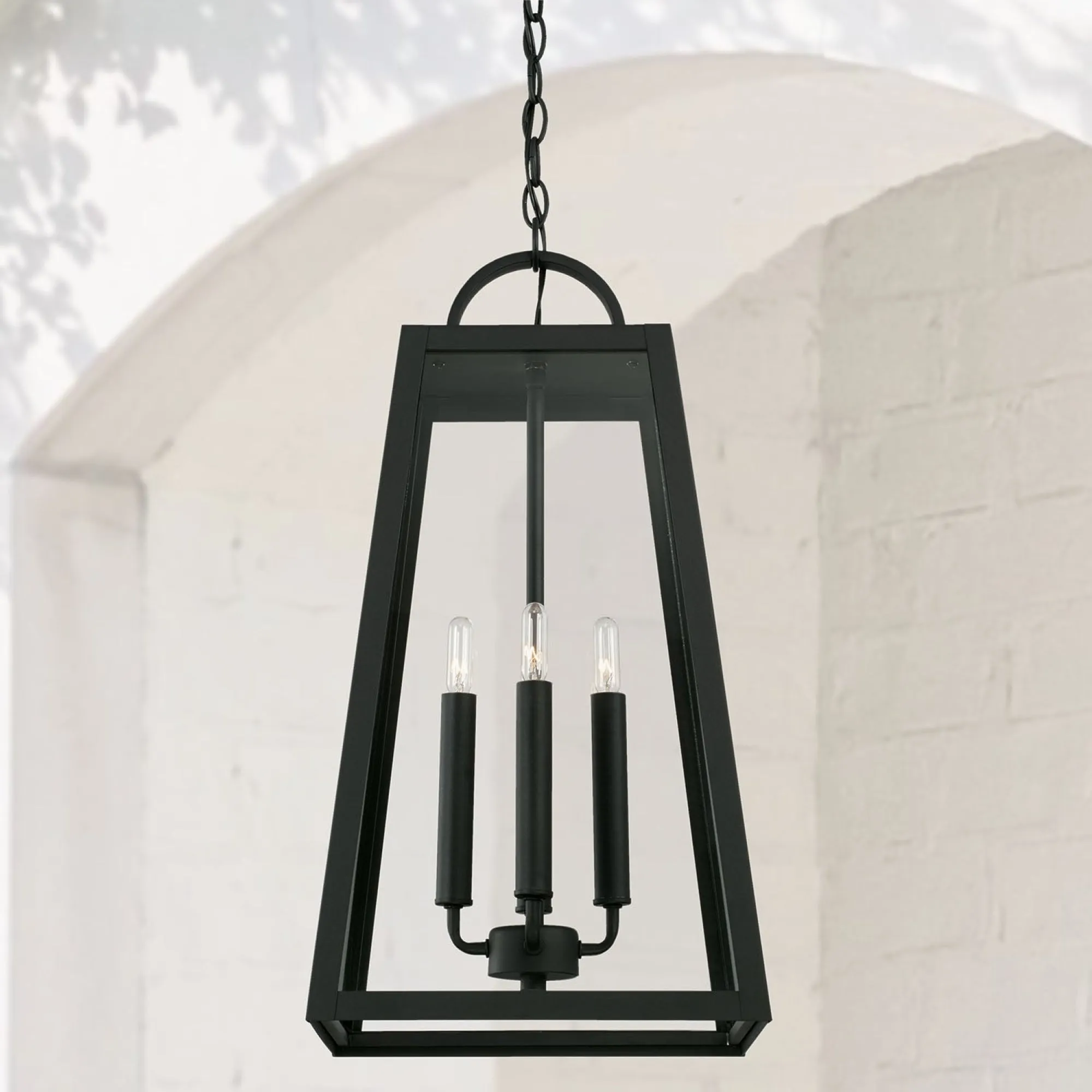 Leighton - Coastal Outdoor Hanging Lantern - Black