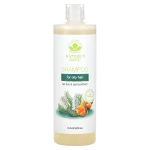 Mild By Nature shampoo with tea tree and sea buckthorn for oily hair, 473ml