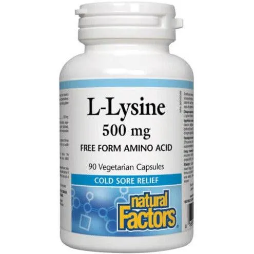 Natural Factors L-Lysine 500mg 90 Veggie Caps