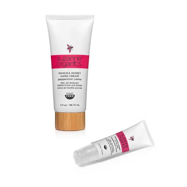 Peppermint Crème Manuka Honey Hand Cream & Lip Gloss Duo