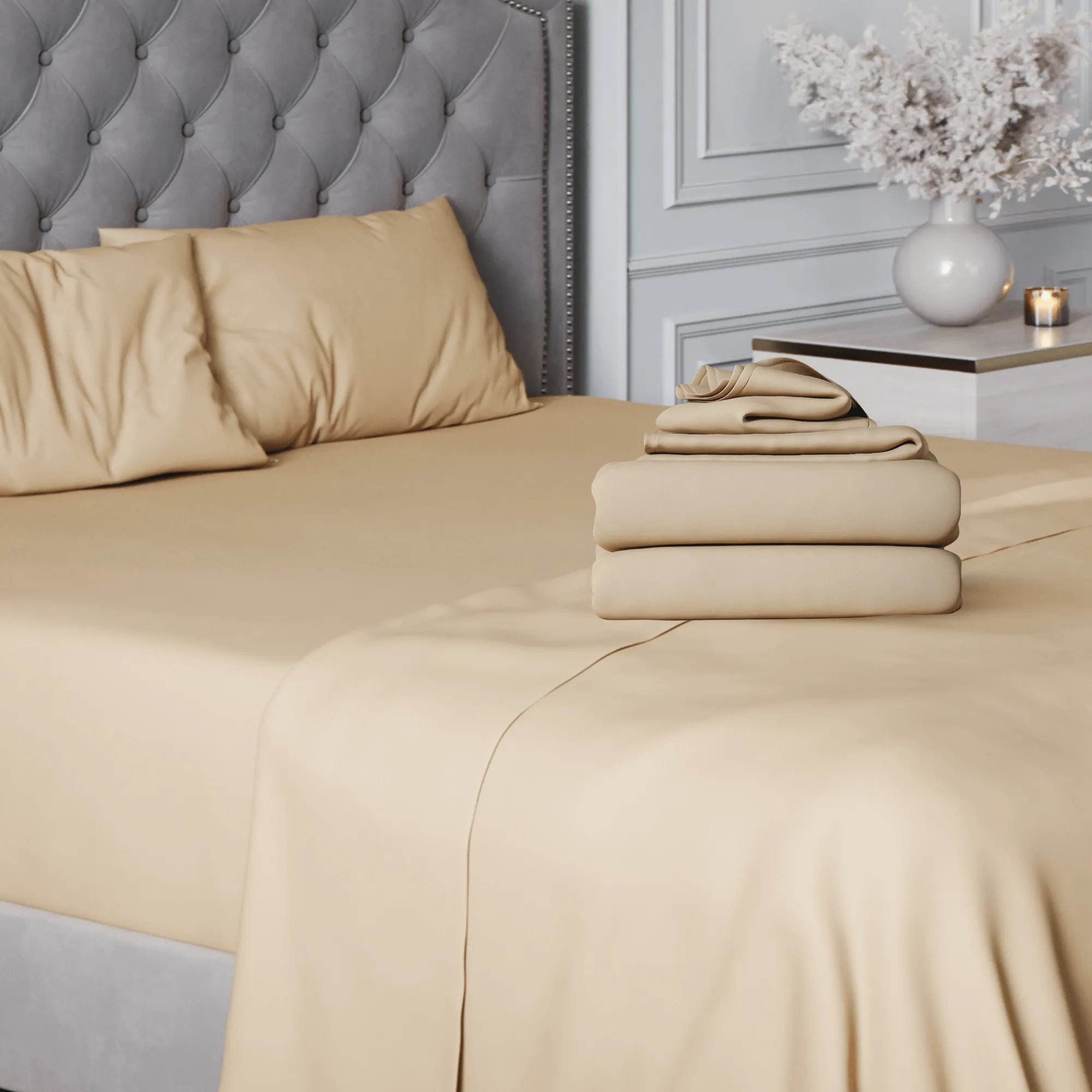 Premium Italian Crafted Sateen Sheet Set, 600-Thread-Count