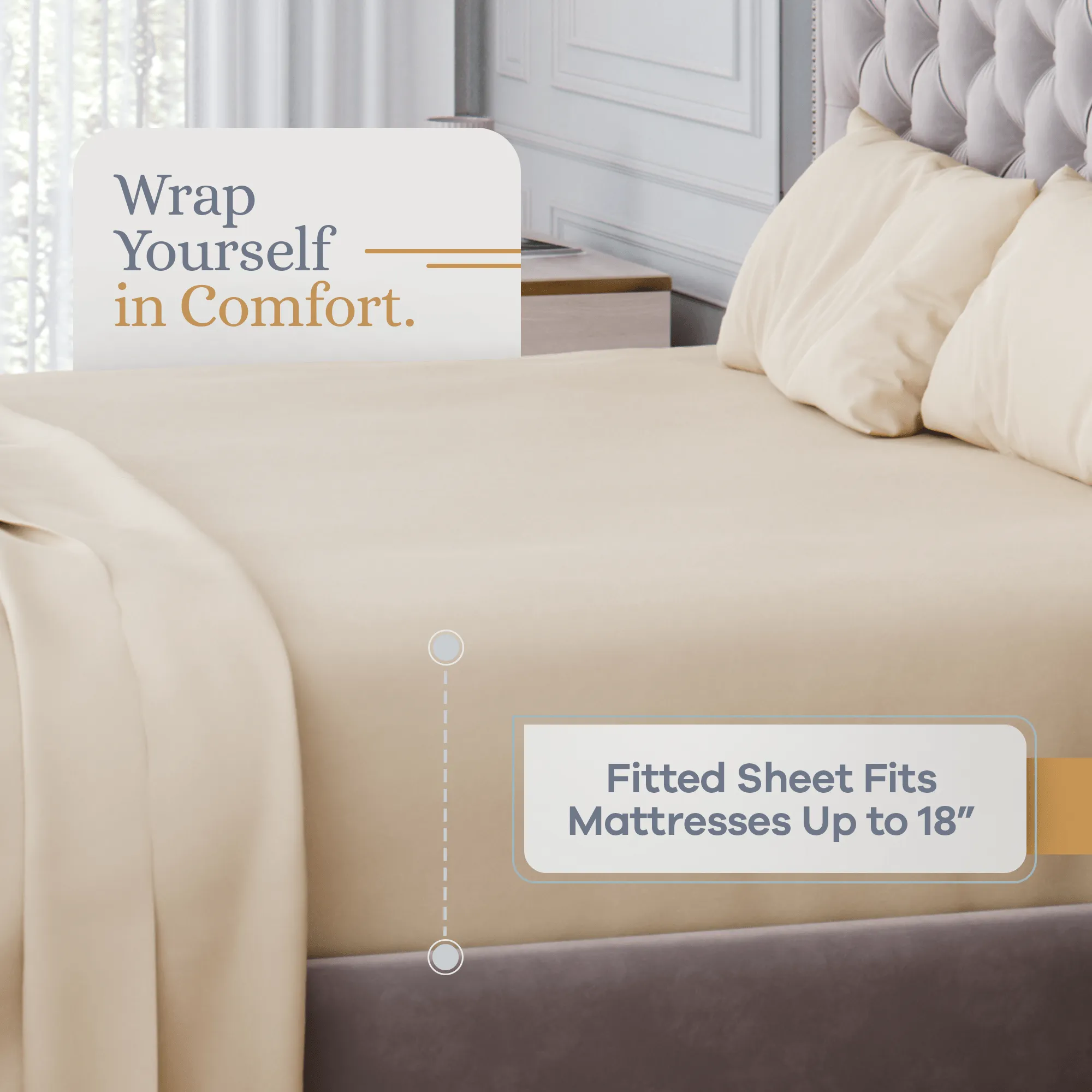 Premium Italian Crafted Sateen Sheet Set, 600-Thread-Count